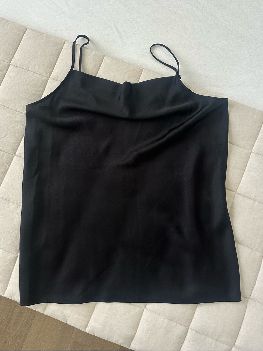 Ann Taylor Black Satin Cowl Neck Camisole